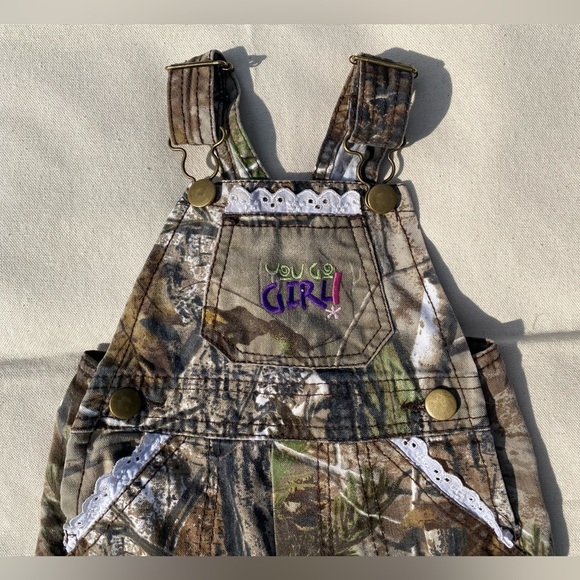 Lil Joey Kritters Realtree Camo Lace Embroidered Toddler Overalls “You Go Girl” - Picture 3 of 7